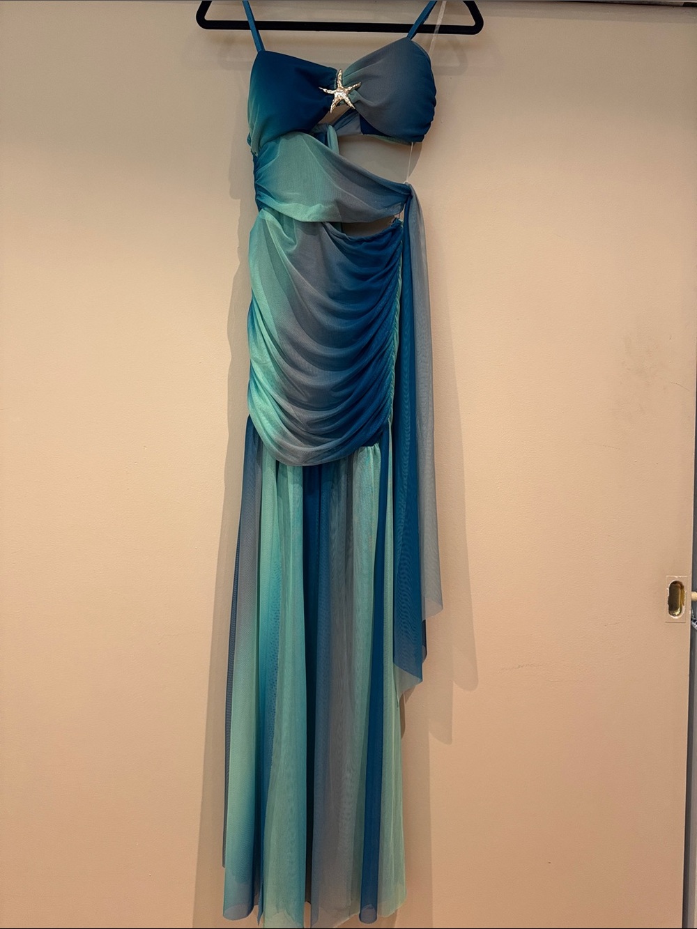 Seafoam Blue Ombre Mesh Maxi Dress - Brand New never worn